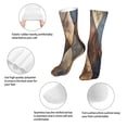 thumbnail image 3 of KLL Rustic Tile Pattern Print Womens Crew Socks Athletic Middle Tube Long Socks Novelty Socks Gifts For Men, 3 of 7