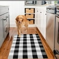 thumbnail image 6 of XEOVHV Buffalo Plaid Area Rugs,35.4x23.6 Inches Black and White Checkered Rug Washable Front Door Mat Hand Woven Cotton Outdoor Rug Small Rug for Front Porch Kitchen Entryway Patio Bathroom, 6 of 8