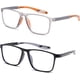 thumbnail image 4 of Gafas de Lectura Hombres 2 Pares Estilo Deportivo Lectores de Bloqueo de Luz Azul Cómodos y Flexibles para Hombres, 4 of 5