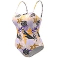 thumbnail image 5 of Agnes Orinda Women's Plus Size One-Piece Swimsuit Adjustable Spaghetti Straps Floral Tropical Pattern Swimwear Beach Bathing Suits  3X Light Purple, 5 of 9