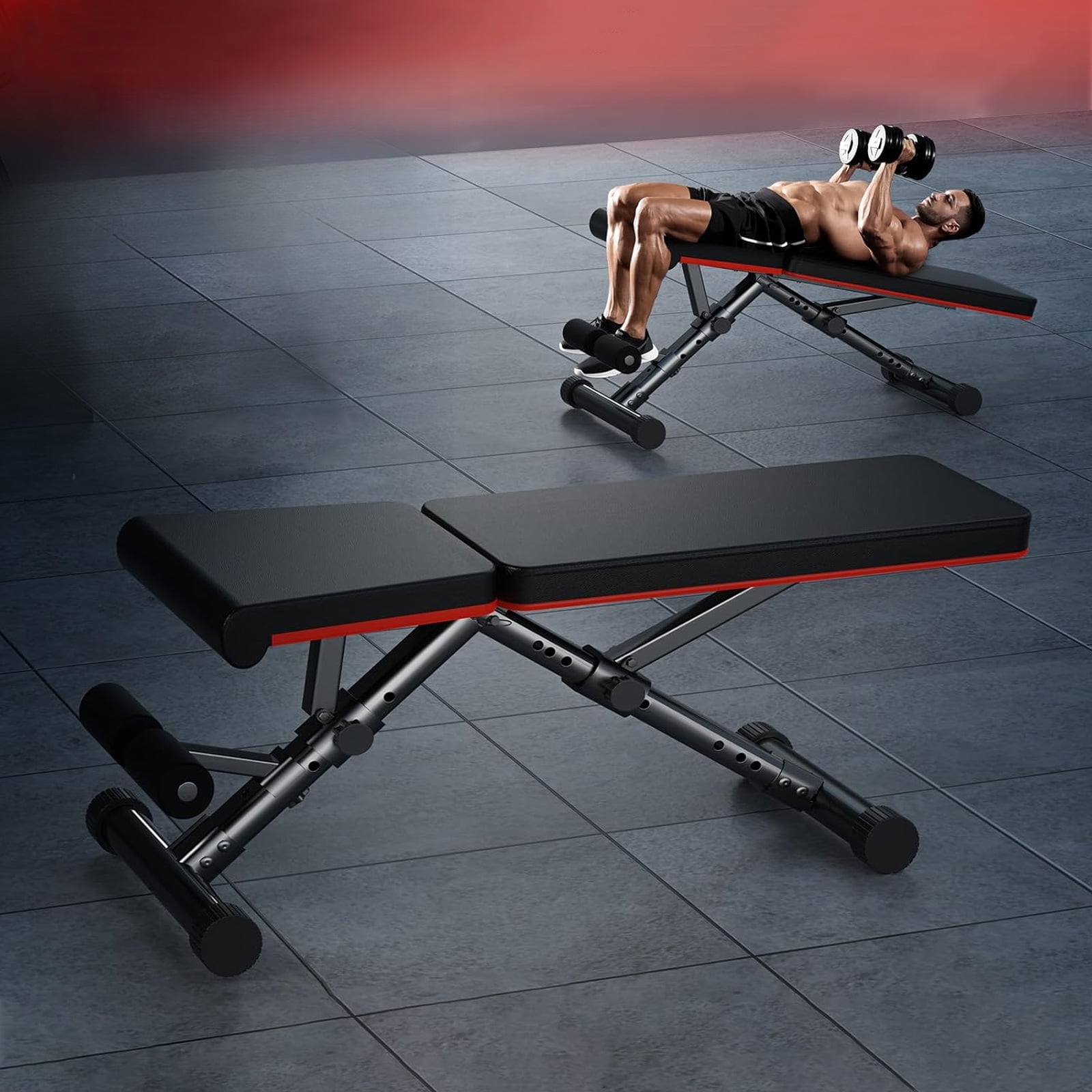 Betcozy Weight Bench, Adjustable Foldable Workout Bench with Thickened Steel, 795LBS Capacity, for Home Gym