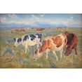 thumbnail image 3 of Theodor Philipsen 18x13 Black Modern Framed Museum Art Print Titled - Grazing Cows on the Island of Saltholm (1892), 3 of 5