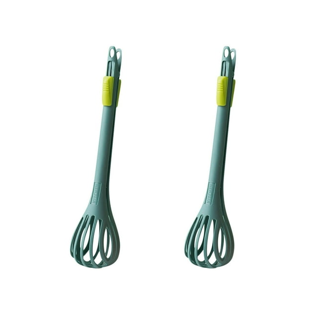 SSZMDLB under $5 Food Tongs Whisk, Kitchen Whisk Set, 2 in 1 Food Tongs and Egg Beater, Handheld Multifunctional Tool for Mixing Serving, Plastic Locking Handle with Hook, Multipack for Cooking
