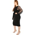 thumbnail image 3 of Vestido Extra Plus Elegante Casual Fiesta Transparencia Flor-Negro-L DaraBaby Shein Vest036, 3 of 6