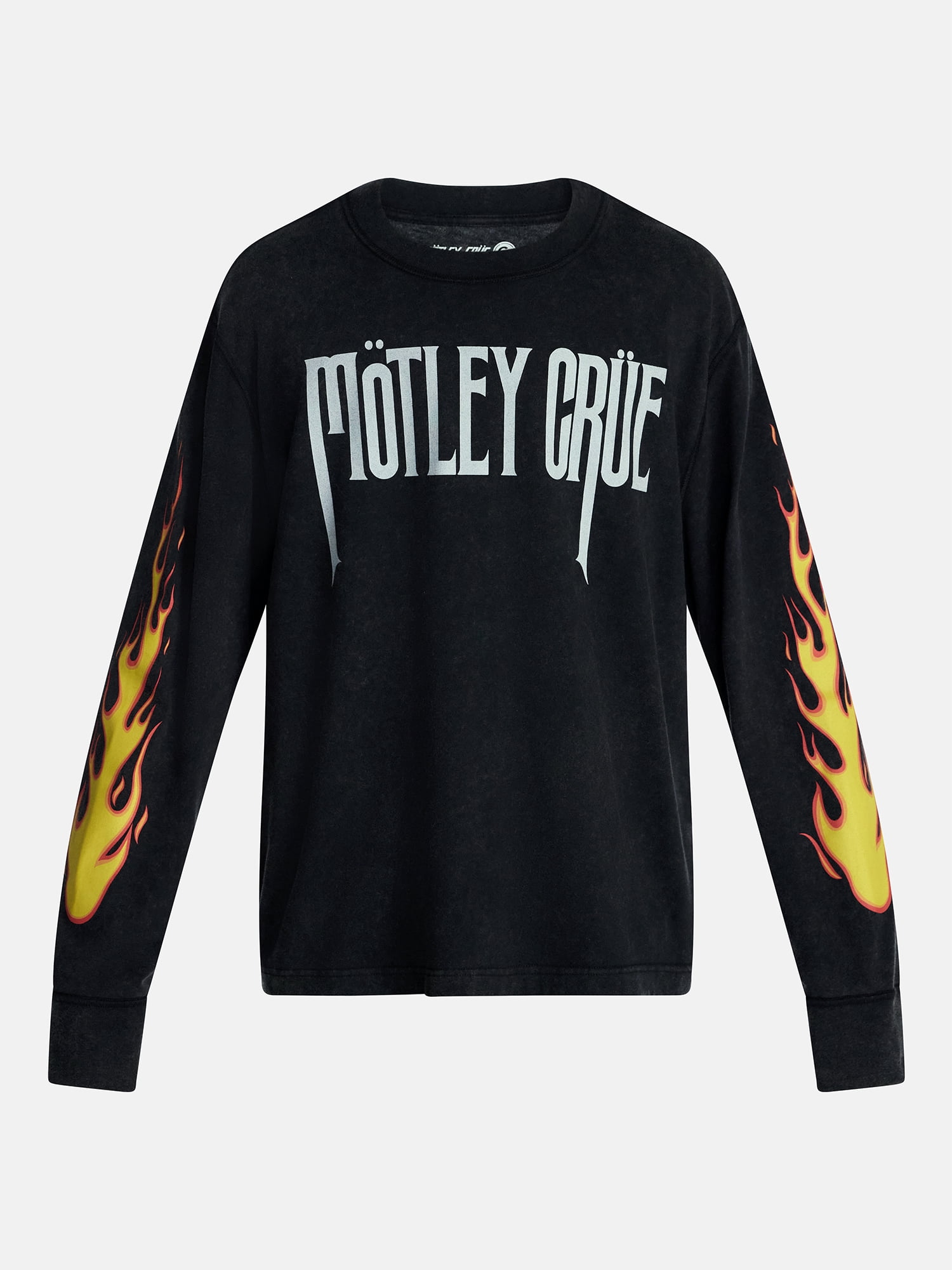 Motley Crue Men's Mineral Wash Boxy Fit Graphic Long Sleeve Tee Shirt, Sizes XS-4XLT