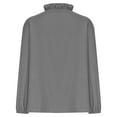 thumbnail image 6 of Dazajoo Women's Fall Long Sleeve Collar V Neck Ruffle Shirts Plus Size Solid Color Elegant Blouses Comfy Fashion Outfits,Gray,XXXXXL, 6 of 6