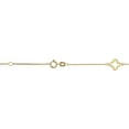 thumbnail image 3 of KoolJewelry 14k Yellow Gold Clover Flower Station Anklet (adjusts to 9 or 10 inch) | Women's Jewelry, 3 of 4
