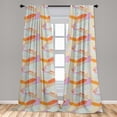 thumbnail image 4 of Ambesonne Geometric Curtains, Hand-Drawn Oval Shapes, Pair of 28"x63", Pale Orange and Soft Pink, 4 of 4