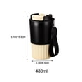 thumbnail image 2 of ¡Gran oferta! Taza aislada de acero inoxidable con cuerda de elevación, taza de acompañamiento para beber directamente montada en el coche, taza, taza de café octogonal, 2 of 2