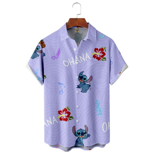Disney Stitch Hawaiian Shirt, Funny Stitch Beach Shirt, Stitch Button