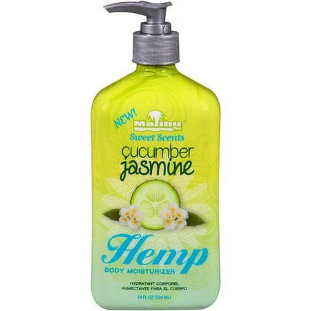Malibu Tan Cucumber Jasmine Scent Hemp Body Moisturizer, 18 Fl Oz