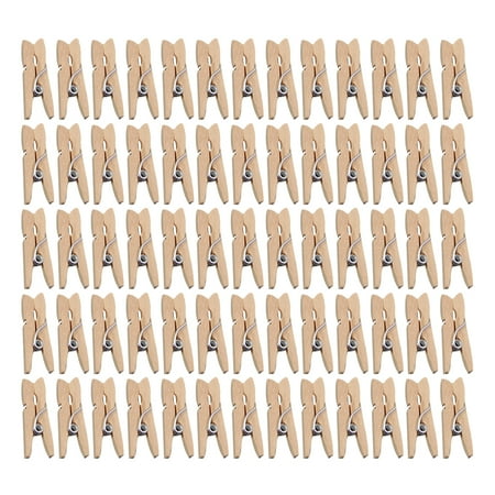 

NUOLUX 100pcs Mini Photo Clamps Wooden Clips Burlywood Wood Clamps for Memos Cards Photo Storing Size 2