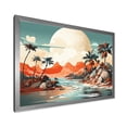 thumbnail image 2 of Designart "Tropical Dreams in Art Deco Sunset II" Landscapes Framed Wall Art Decor - Modern Green Abstract Landscapes Entryway Framed Wall Art, 2 of 6