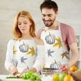 thumbnail image 3 of Fall Pumpkins Leaves Pattern Apron-Garden Aprons for Women with Pockets-Cotton Linen Waterproof Kitchen Cooking Gardening Aprons Adjustable for Kitchen,Cooking,BBQ and Salon 33"x27", 3 of 7