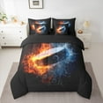 thumbnail image 2 of Manfei 3D Hockey Twin Bedding Sets 7pcs for Teen Boys, Ice and Fire Bedding Comforter Set, Sports Themed Sheet Sets, Super Cozy Room Decor, 2 of 8