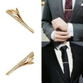 thumbnail image 2 of Regular Tie Clip Men Alloy Brass Golden Necktie Clasp Shirts Tie Pin for Wedding Party Ceremony Necktie Accessories, 2 of 9