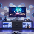 thumbnail image 5 of Bestier TV Stand for TVs up to 75" with Storage Cabinet, Entertainment Center for TVs with LED Light for Living Room, Carbon Fiber, 5 of 8