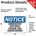 thumbnail image 2 of Emergency Exit Only Please Use Other Doors OSHA Notice Vinyl Decal Label 5 Inch x 3.5 Inch - 10 Pack, 2 of 6