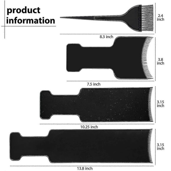 4 Pieces Balayage Highlighting Board With Teeth Hair Dye Paddle Highlighting Brush Balayage Board