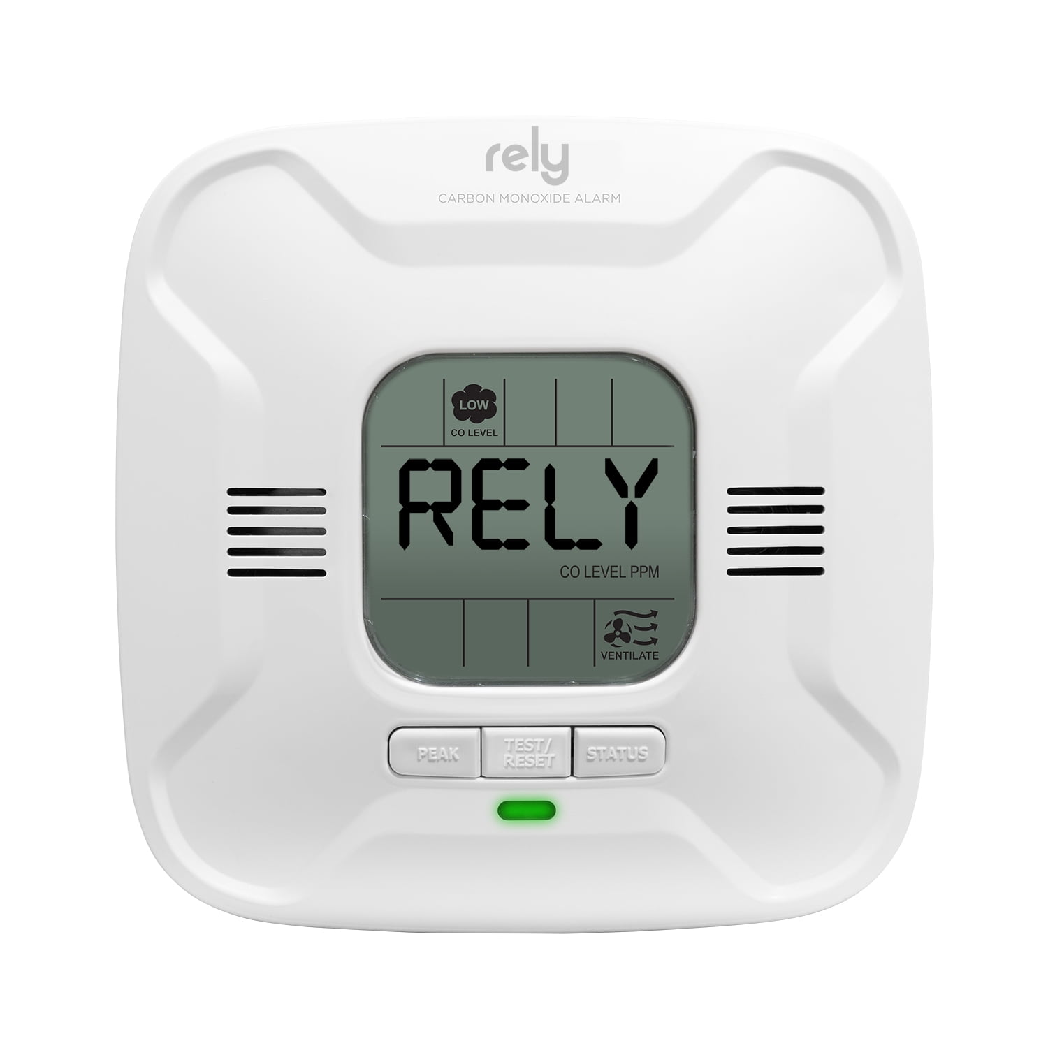 Rely Battery Operated Carbon Monoxide Detector, Voice Alert & Display, 10-Year Lithium Power