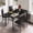 Black Chair+White Tabletop, variant on Modern Dining Table Set for 4, SYNGAR Faux Marble Table and Velvet Chairs Set, 5 Piece Kitchen Dining Set, Dining Table and Chairs Set for Small Space, Breakfast Nook, D9220