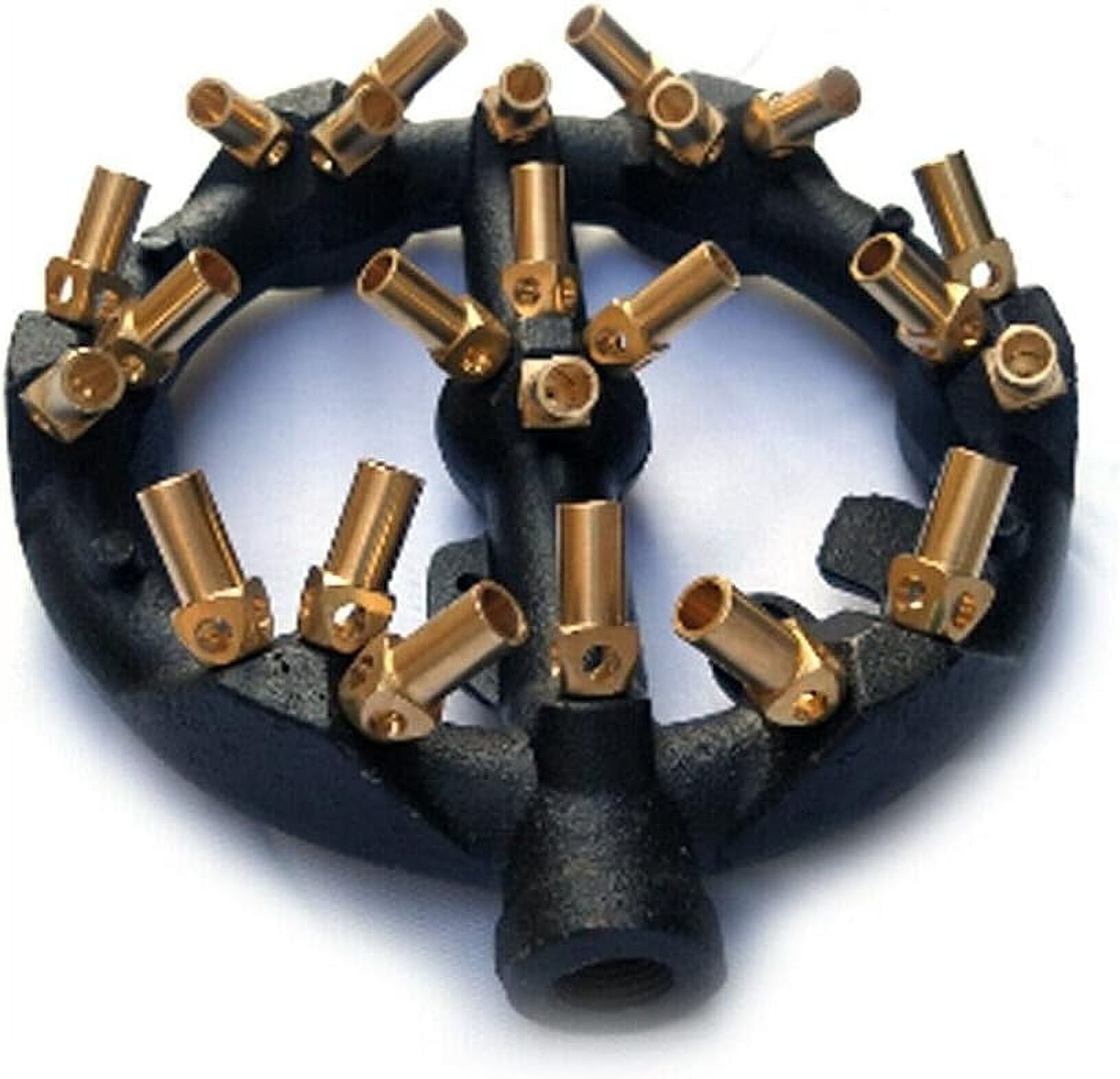 Natural Gas Jet Burner Cast Iron Body Brass Burner High Power Multi-nozzles Stove Jet Burner for Chinese Wok Range, Grilling, Stir Fry (23 Tips)