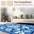 thumbnail image 2 of ODIKA 6'x9' Machine Washable Non-Slip Area Rug, Tropical Oasis Leaf Medallion High Traffic Rug, Blue, 199232, 2 of 7