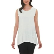 ADRIENNE VITTADINI Women's Sleeveless Fashion Top Chalk, XL