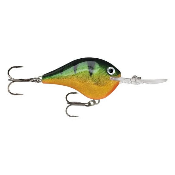 Rapala Dives-To Series Custom Ink Lure Size 10, 2 1/4" Length, 6' Depth, 2 Number 4 Treble Hooks, Perch, Per 1