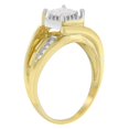 thumbnail image 4 of 10K Yellow Gold 1/3ct TDW Round and Princess Cut Diamond Ring (H-I,SI1-SI2), 4 of 6