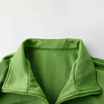 thumbnail image 5 of ClodeEU Womens Long Sleeve Stand Zip Up Cropped Jacket,Fall Fashion Bomber Jacket With Pockets Green,Womens Plus XXL, 5 of 8