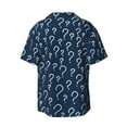 thumbnail image 2 of Fotbe Question Marks print Short Sleeve Button Down Shirts for Men Casual Summer Beach Wrinkle Free Shirt-Medium, 2 of 7