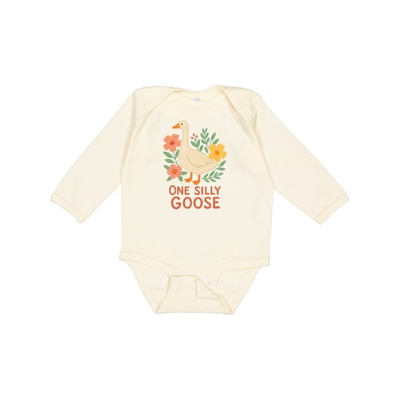 Inktastic One Silly Goose Cute Animal Design Boys or Girls Long Sleeve Baby Bodysuit