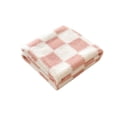 thumbnail image 3 of ROSEKIND Colorful Checkered Flannel Blanket, Super Soft Aesthetic Checkerboard Throw, Thick Fuzzy Fleece Nap Blanket for Single Bed, Gifts for Men, Women and Pets, 60"x80", Blush Pink, 3 of 7