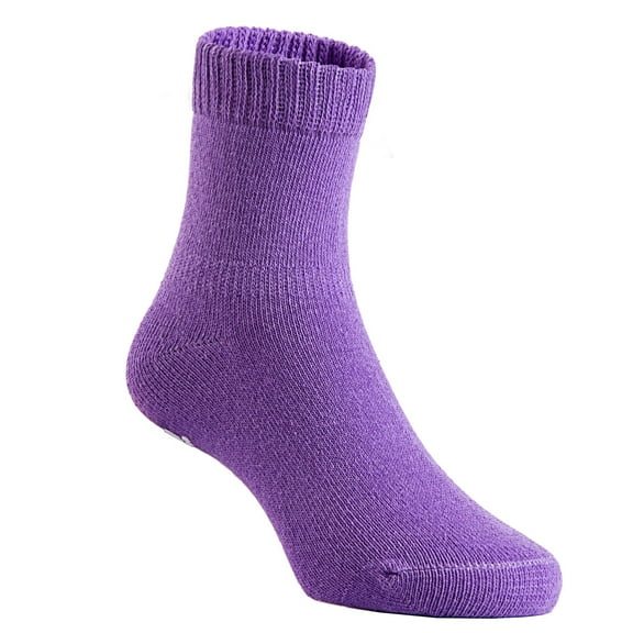 Lian Life Style Premium Children's 1 Pair Cotton Crew Socks LJH007 Size 1Y-3Y, Medium, Girl, Purple