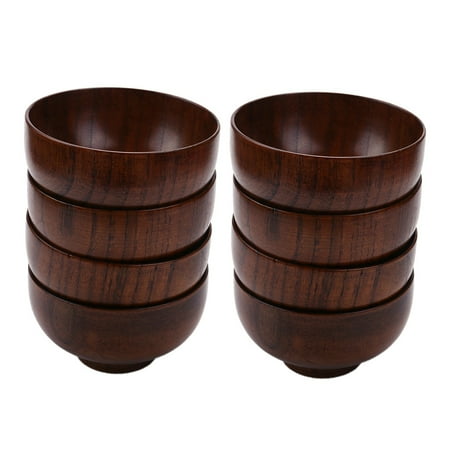 

Set of 4 Solid Wood Bowl 4-1/8 inch Dia by 2-5/8 inch for Rice
