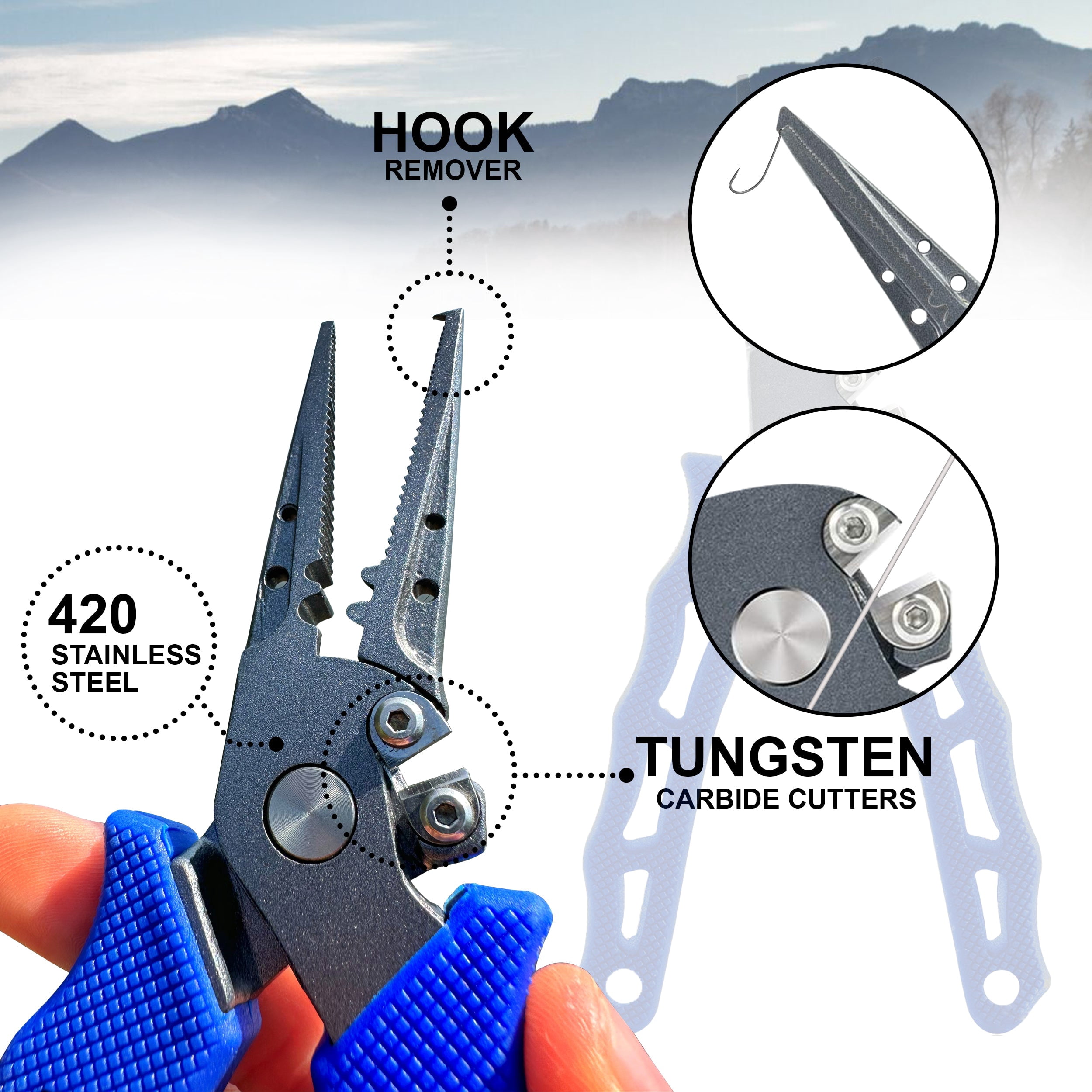 Reaction Tackle Fishing Pliers – Straight Nose Stainless Fishing Pliers