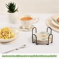 thumbnail image 2 of Simple Fireworks Pattern 4in Bar Coasters Set of 6 with Storage Rack Durable Heat Resistant, 2 of 7