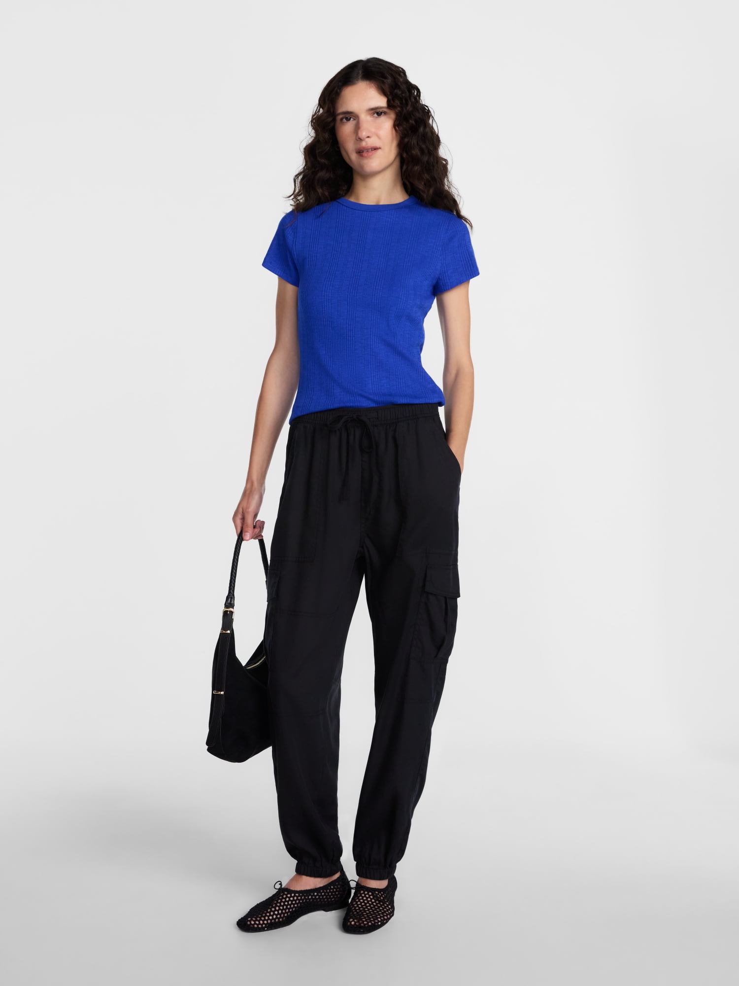 Scenario Women's Soft Fluid Cargo Joggers, 28" Inseam, Sizes XS-XXXL