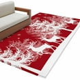 thumbnail image 6 of Christmas Tree Area Rug 3x5 Washable Rug Non Slip Snowflakes Xmas Winter Deer Retro Red Large Area Rug Indoor Floor Carpet for Entryway Bedroom Kitchen Living Room Home Office Dining Room Nursery, 6 of 8