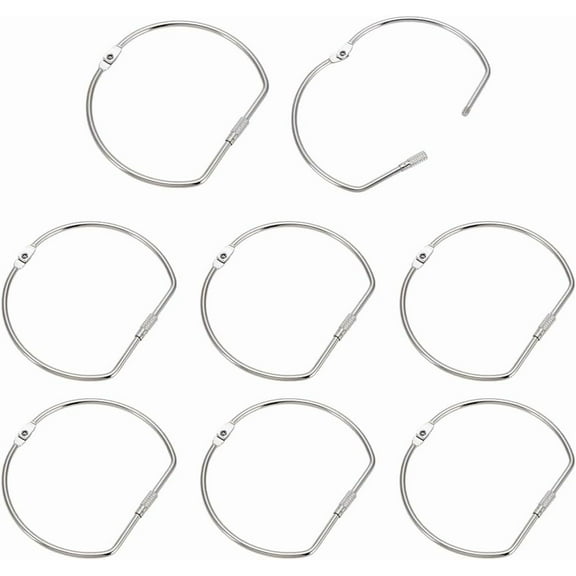 8 Pcs Binding Book Rings 4 Inch D-Shaped Key Storage Ring Loose Leaf Binder Rings Office Book Ring Clips Large Index Card Ring Metal Rings for Index Cards Rings for School Office