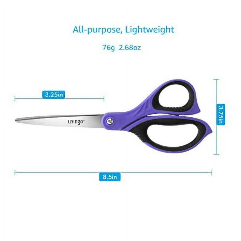 LIVINGO 8.5 Scissors All Purpose, 3 Pack Ultra Sharp Blade Shears,  Professional Ergonomic Comfort Grip Scissors for Office School Home  Supplies