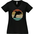 thumbnail image 3 of Inktastic Dolphin Cute Beach and Vacation Women's Plus Size V-Neck T-Shirt, 3 of 5