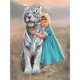 thumbnail image 2 of Cuadros Decorativos 5D Diamond Painting Girl Hugging Animal Full Round Drill Home Decor (X192) Likrtyny embutido en tela, 2 of 9