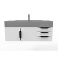 thumbnail image 4 of Castello USA Nile 48" White Wood Floating Vanity with Gray Top and Black Trim, 4 of 8