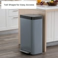 thumbnail image 3 of Home Zone Living 18.5 gal/70 Liter Kitchen Garbage Can Stainless Steel, Glacier, 3 of 13
