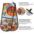 thumbnail image 2 of Yayeee Double Oven Mitt Kitchen Heat Resistant Baking 35" x7" Quilted Glove, Watercolor Tomatoes, 2 of 6