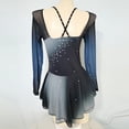 thumbnail image 3 of LIUHUO Custom Figure Skating Dress Girls Ladies Gray Blue Gradient Spandex Diamond Embellishments Gradient Layered Skirt, 3 of 6