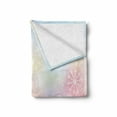 thumbnail image 2 of Modern Soft Flannel Fleece Throw Blanket, Charming Blossoms Flowers Buds Rays Waves Rainbow Ombre Art Print, Cozy Plush for Indoor and Outdoor Use, 60" x 80", Fuchsia White, by Ambesonne, 2 of 6