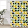thumbnail image 4 of Lemon Shower Curtain Waterproof Polyester Fabric Shower Curtain Yellow Lemon Summer Fruit Black White Buffalo Check Plaid Curtain Decor Sets with Hooks for Bathroom Showers and Bathtubs 36x72inch, 4 of 6